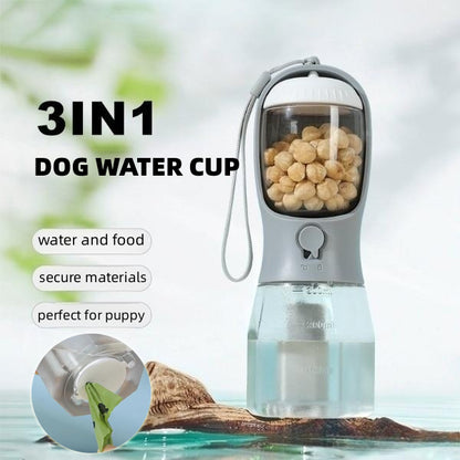 3-in-1 Portable Dog Water Bottle 300ml